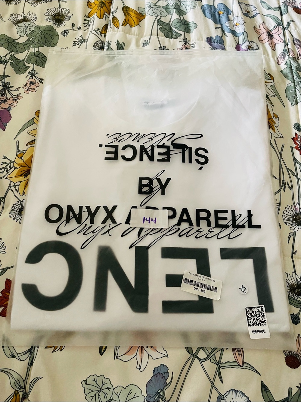 Onyx White Short-Sleeve Graphic Tee with Black Logo